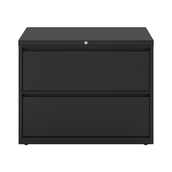 WorkPro 36inW x 18-5/8inD Lateral 2-Drawer File Cabinet, Black