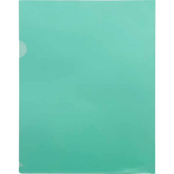 Sparco Transparent File Holders, Letter Size, Green, Pack Of 10