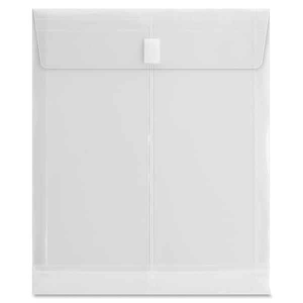 Sparco String & Button Poly-Hide Envelope, 8 1/2in x 11in, Clear
