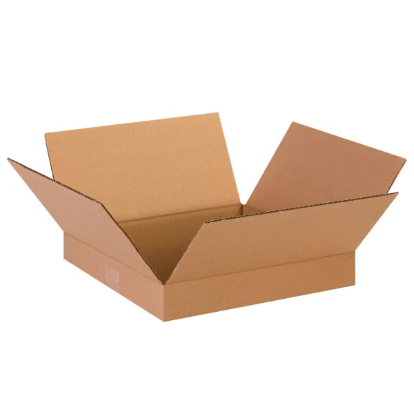 Partners Brand Corrugated Boxes, Flat, 2inH x 13inW x 13inD, Kraft, Pack Of 25