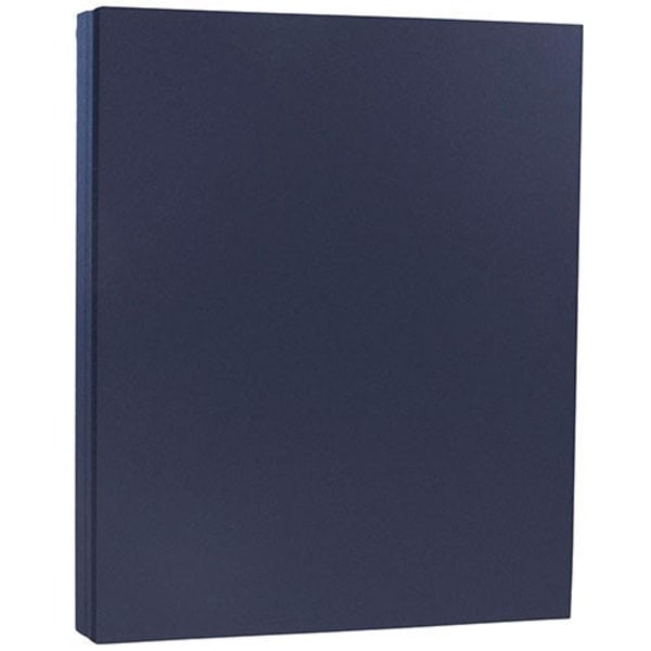 JAM Paper Card Stock, Navy Blue, Letter (8.5in x 11in), 100 Lb, Pack Of 50