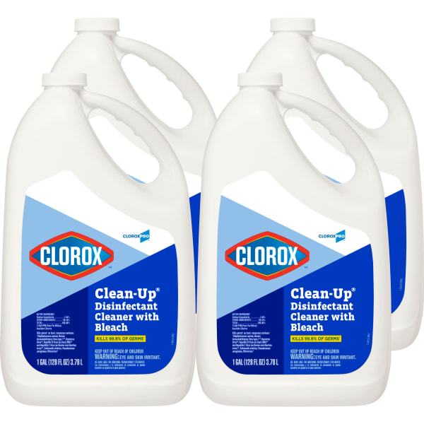 CloroxPro Clorox Clean-Up Disinfectant Cleaner with Bleach Refill, 128 Oz, Pack Of 4