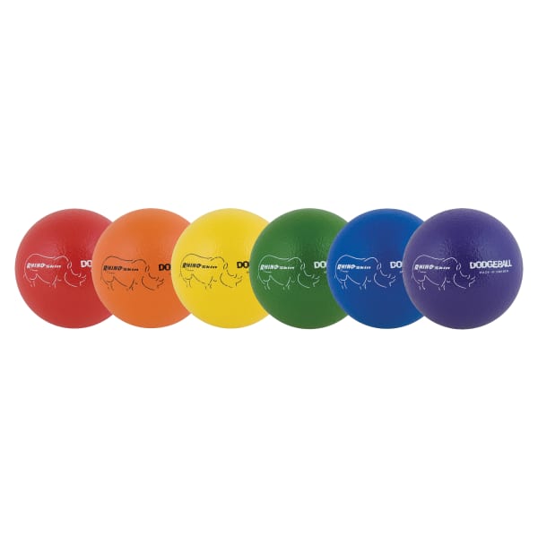 Champion Sports 6 Inch Rhino Skin Low Bounce Dodgeball Set - 6.30in - Low Density Foam - Dodgeball - Red, Orange, Yellow, Green, Blue, Purple - 6 / Set
