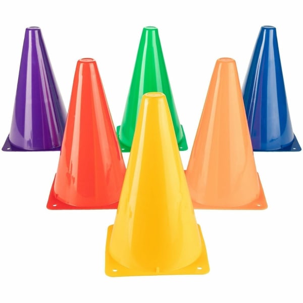 Champion Sports High Visibility Plastic Cone Set - Fluorescent Orange - Plastic