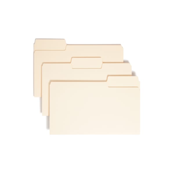 Smead SuperTab Heavyweight File Folders, Legal Size, 1/3 Cut, Manila, Box Of 50