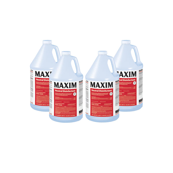 Maxim Neutral Disinfectant, Lemon Scent, 1 gal Bottle, 4/Carton
