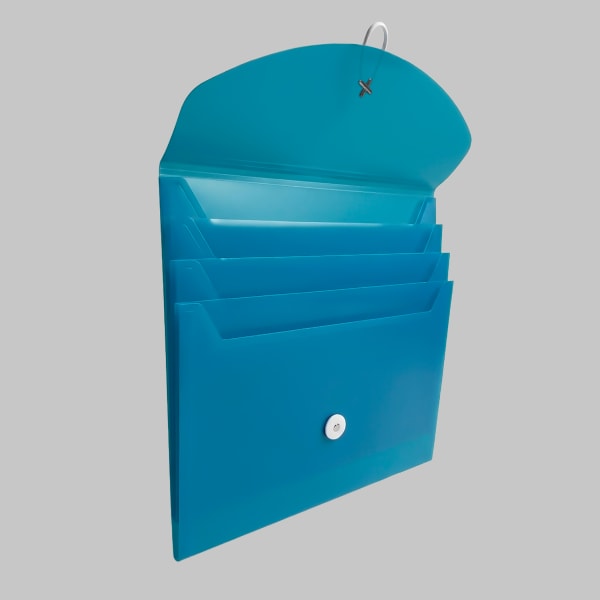 Office Depot Brand Poly 4-Pocket Cascading File, Letter Size, Turquoise