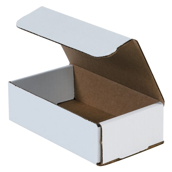 Partners Brand 7in Corrugated Mailers, 1inH x 4inW x 7inD, White, Pack Of 50