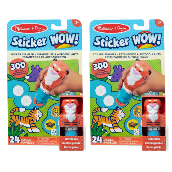 Melissa & Doug Sticker WOW! Sticker Stampers And Activity Pads, Tiger, Bundle Of 2 Sets