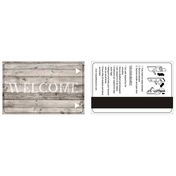 Hospitality Source LOCO Mag Strip Welcome Key Cards, Vintage Beach Wood, Set Of 500 Key Cards