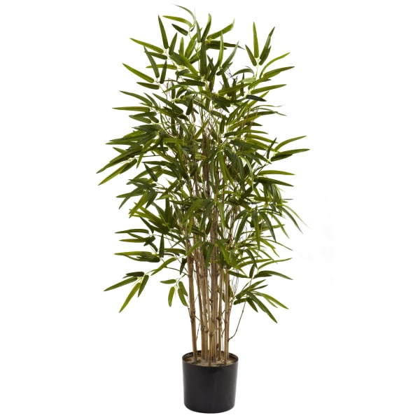 Nearly Natural Twiggy Bamboo 42inH Plastic Tree With Pot, 42inH x 26inW x 26inD, Green