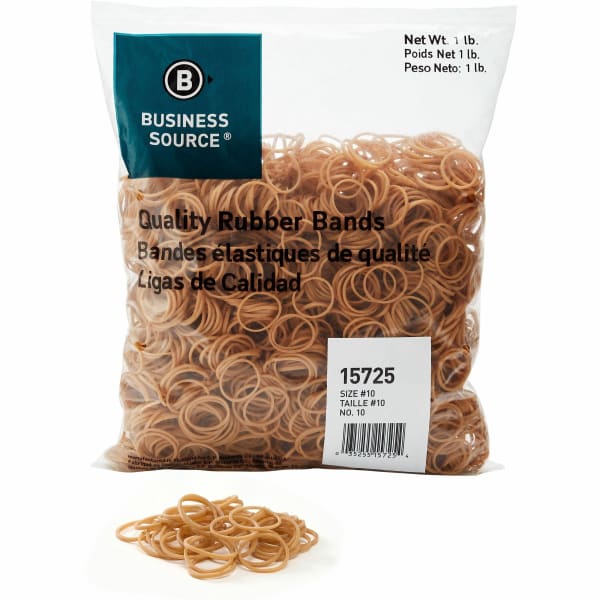 Business Source Quality Rubber Bands - Size: #10 - 1.3in Length x 0.1in Width - Sustainable - Rubber - Crepe - 3700 / Pack