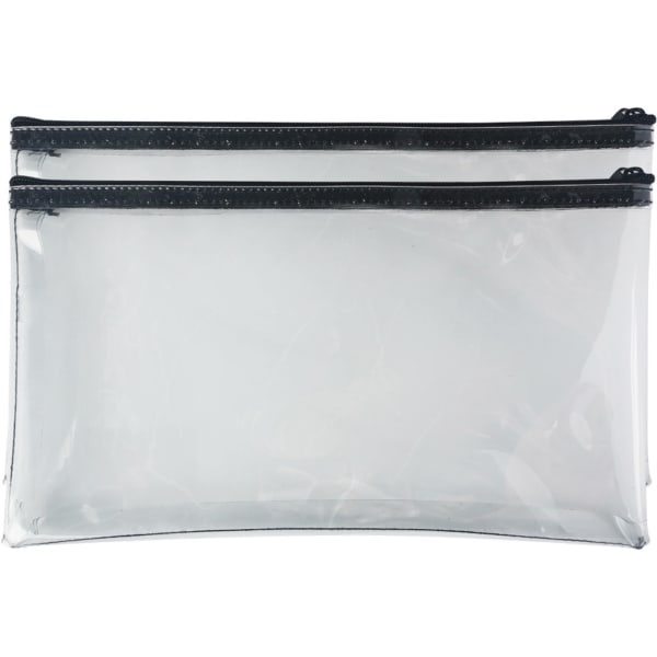Sparco Wallet Bag - 6in Width x 11in Length - Clear - 2/Pack - Currency, Check, Paperwork