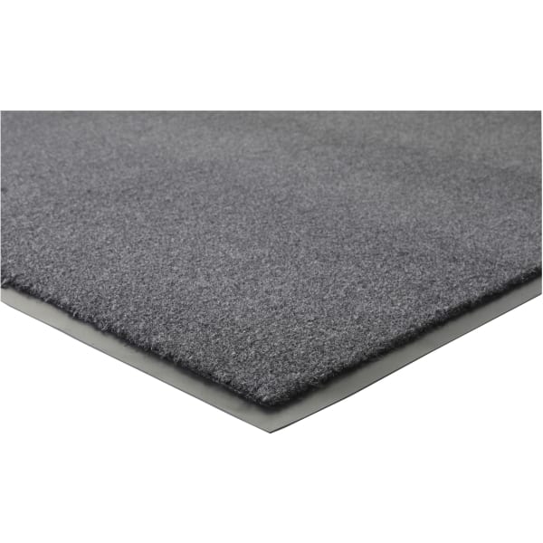 Genuine Joe Silver Series Indoor Entry Mat - Building, Carpet, Hard Floor - 10 ft Length x 36in Width - Plush - Charcoal - 1 Each