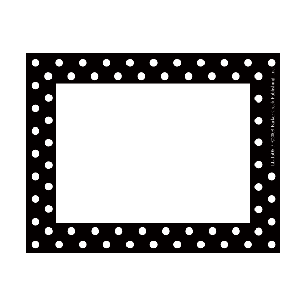 Barker Creek Self-Adhesive Name Badge Labels, 3 1/2in x 2 3/4in, Black-And-White Dots, Pack Of 45