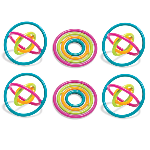 The Pencil Grip Gyrobi Plastic Ring Fidget Toys, Multicolor, Pack Of 6 Toys