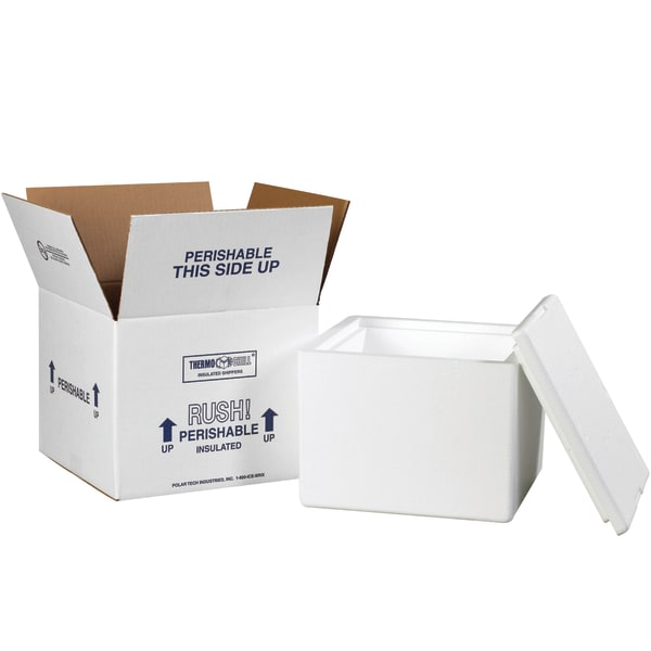 Partners Brand Insulated Shipping Kit, 7inH x 9 1/2inW x 9 1/2inD, White
