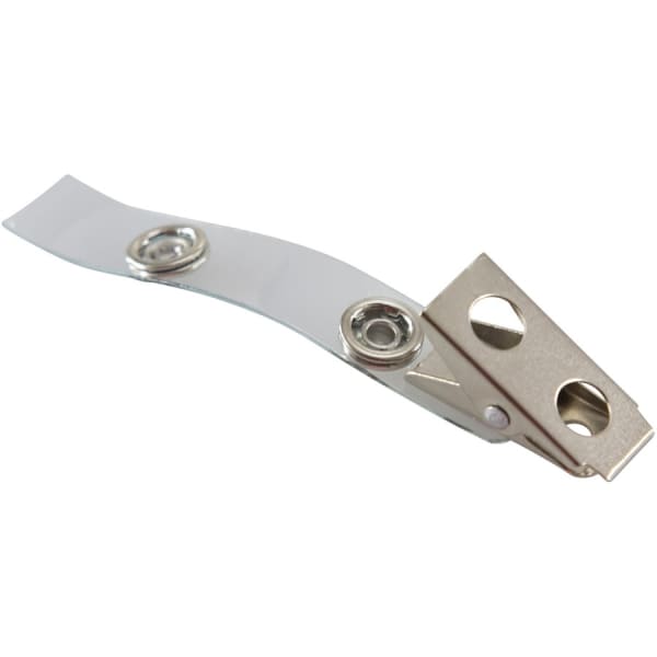 Baumgartens ID Strap Clip Adapters, Clear/Silver, Pack Of 25 (AbilityOne 8455-01-645-2727)