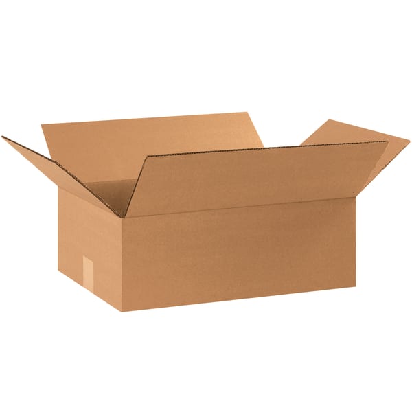 Partners Brand Flat Corrugated Boxes, 4inH x 11 1/4inW x 17 1/4inD, Kraft, Pack Of 25