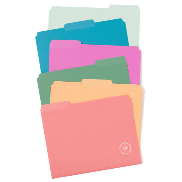 U Brands U-Eco Poly File Folders, Pack Of 24, Letter (8 1/2in x 11in), Assorted Colors