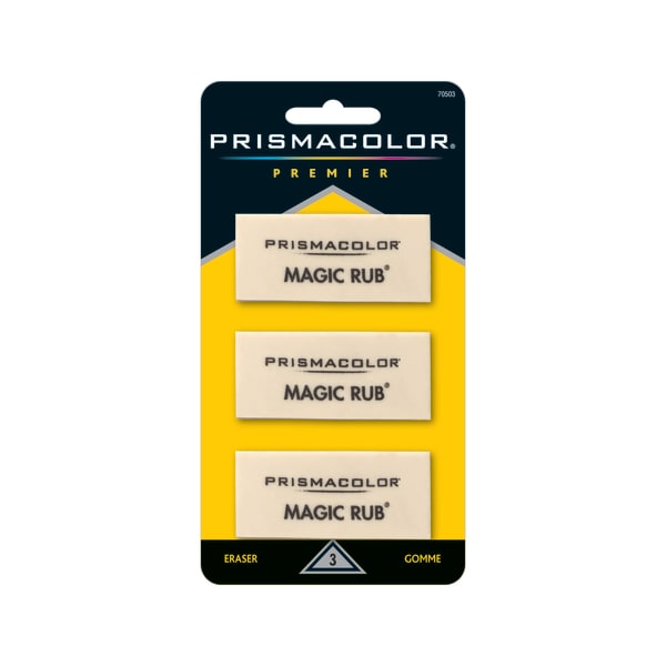 Prismacolor Magic Rub Vinyl Erasers, Beige, Pack Of 3