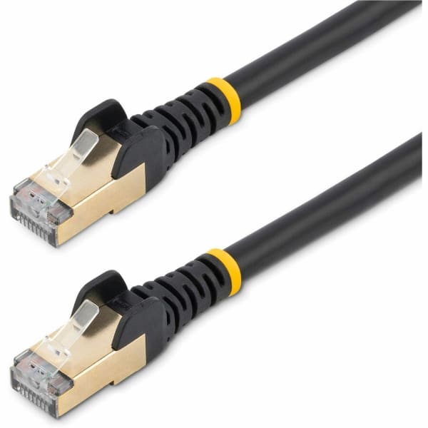 StarTech.com 20ft Black Cat6a Shielded Patch Cable - Snagless RJ45 - Long Ethernet Cord - First End: 1 x RJ-45 Male Network - Second End: 1 x RJ-45 Male Network - 1.25 GB/s - Patch Cable - Shielding - Gold Plated Connector - Black