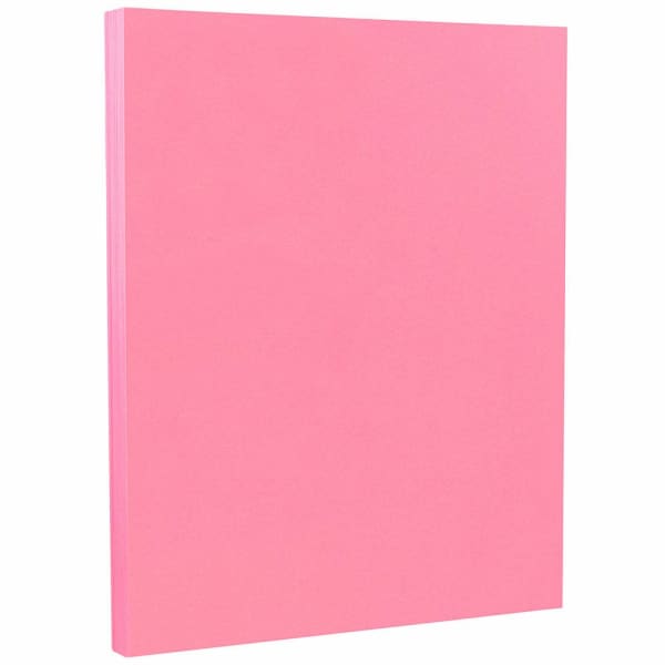 JAM Paper Card Stock, Ultra Pink, Letter (8.5in x 11in), 65 Lb, Pack Of 100