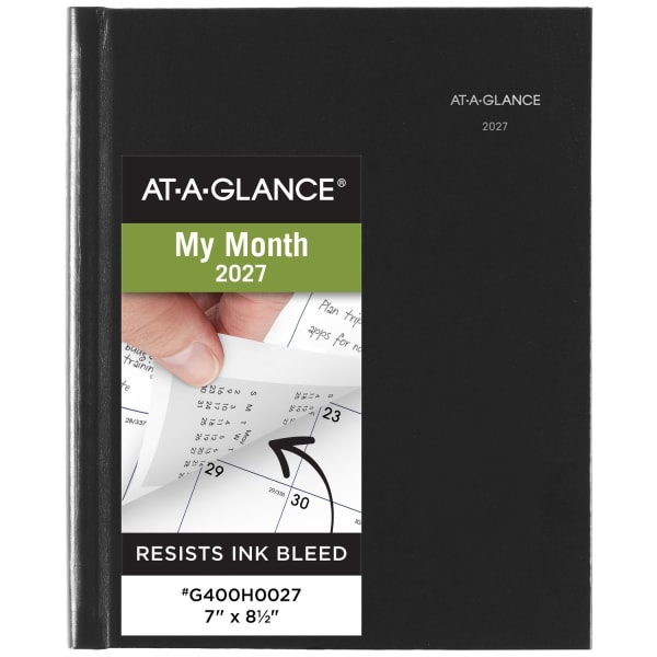 AT-A-GLANCE DayMinder 2027 Monthly Planner, Hardcover, Black, Medium, 7in x 8 1/2in