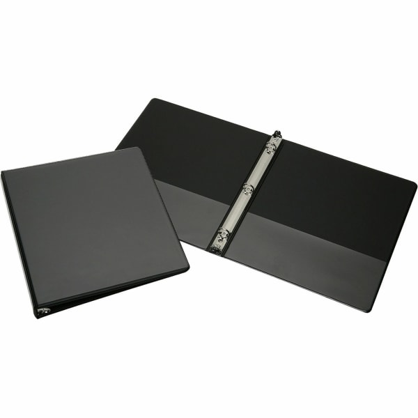 SKILCRAFT Loose-Leaf 3-Ring Binder, 1/2in Round Rings, Black (AbilityOne 7510-01-283-5274)