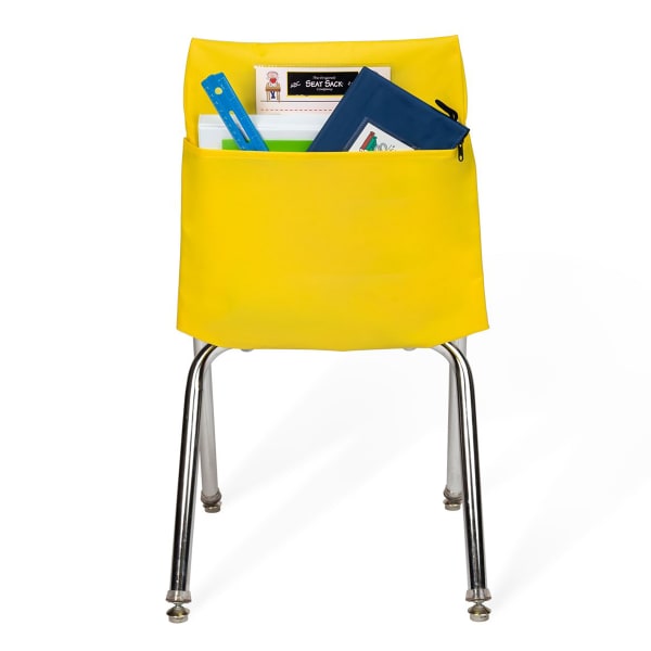 Victor Seat Sack Chair Pockets, 14in x 1/2in, Yellow, Bundle Of 10 Pockets