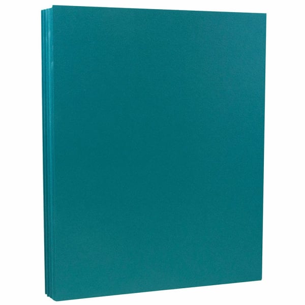 JAM Paper Card Stock, Teal, Letter (8.5in x 11in), 100 Lb, Pack Of 50