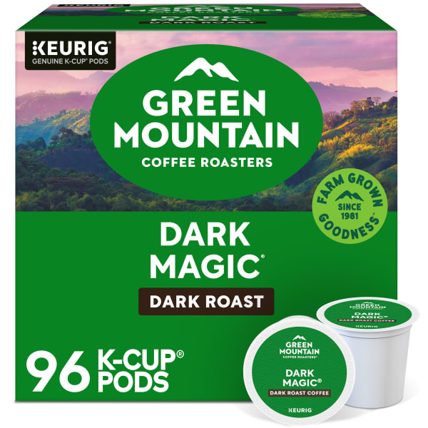 Green Mountain Coffee Dark Magic Extra-Bold Coffee Single Serve K-Cup, 24 Per Box, Case of 4 Boxes