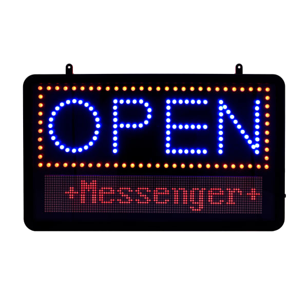 Alpine LED Programmable Open Sign, 11in x 13in, Black