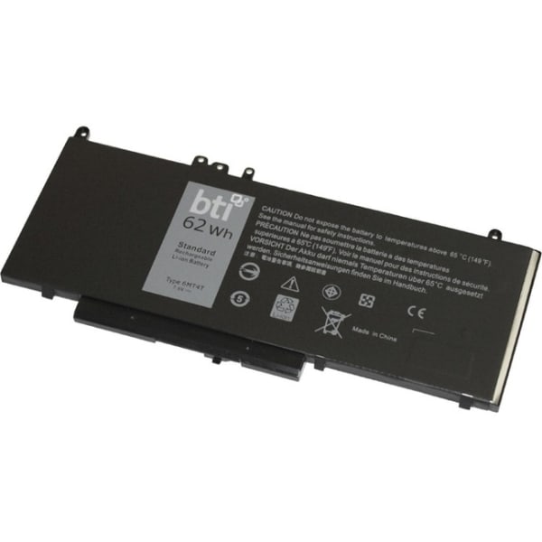 BTI 6MT4T-BTI 7.6V 62WHR LI-ION BATTERY - Compatible OEM 451-BBUN 451-BBUP 451-BBUQ 535NC 6MT4T 7V69Y HK6DV JCDHY K3JK9 NR1DY TXF9M 451-BBTW 0C1P4 451-BBTX FN7FY 0HK6DV Compatible Models LATITUDE E5470 LATITUDE E5570