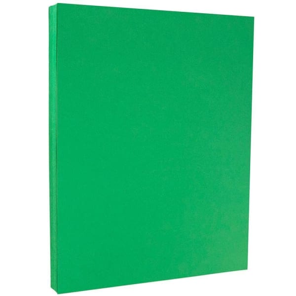 JAM Paper Card Stock, Green, Letter (8.5in x 11in), 65 Lb, Pack Of 100