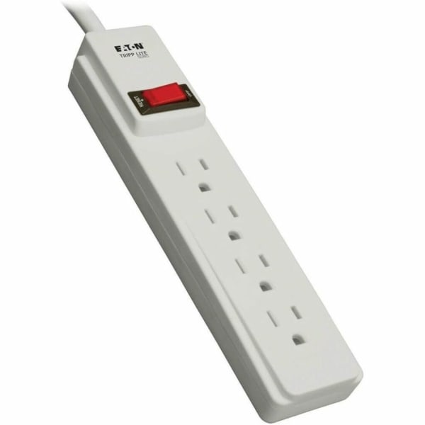 Tripp Lite Power Strip 120V 5-15R 4 Outlet 10ft Cord 5-15P - Power strip - 15 A - AC 120 V - input: NEMA 5-15 - output connectors: 4 - 10 ft cord - light gray