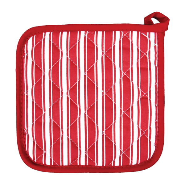 Better Houseware Striped Pot Holder, 7in x 7in, Red
