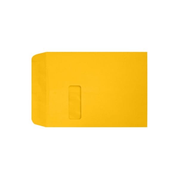 LUX #9 1/2 Open-End Window Envelopes, Top Left Window, Self-Adhesive, Sunflower, Pack Of 1,000