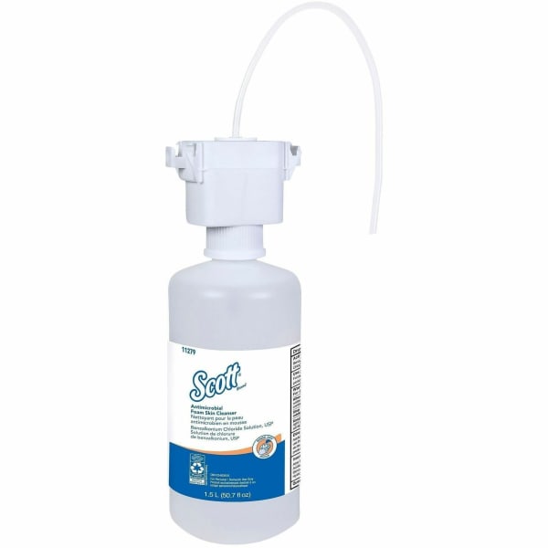 Scott Control Antimicrobial Foam Skin Cleanser - 1.59 quart - Pump Bottle Dispenser - Kill Germs - Skin - Moisturizing - Clear - Triclosan-free - 2 / Carton