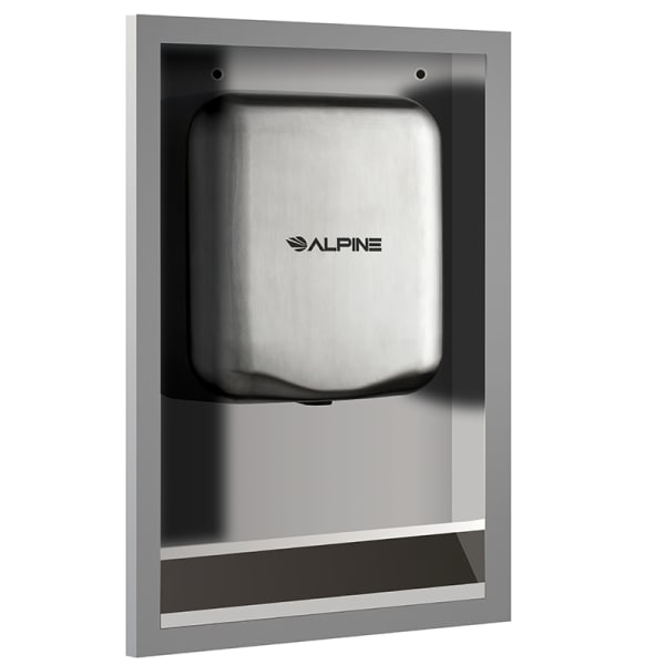 Alpine Hemlock Electric Hand Dryer Recess Kit, 26inH x 16-3/8inW x 3-7/16inD, Stainless Steel