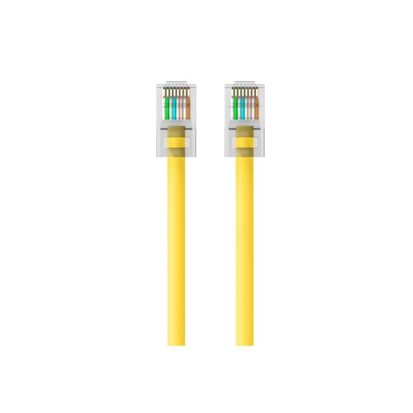 Belkin High Performance - Patch cable - RJ-45 (M) to RJ-45 (M) - 25 ft - UTP - CAT 6 - molded - yellow
