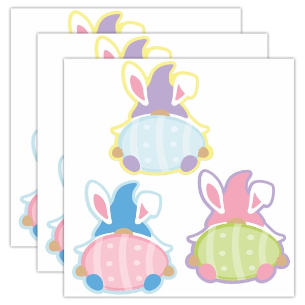 Eureka Paper Cut-Outs, Easter Gnomes, 5-1/2in x 5-1/2in, 36 Cut-Outs Per Pack, Bundle Of 3 Packs