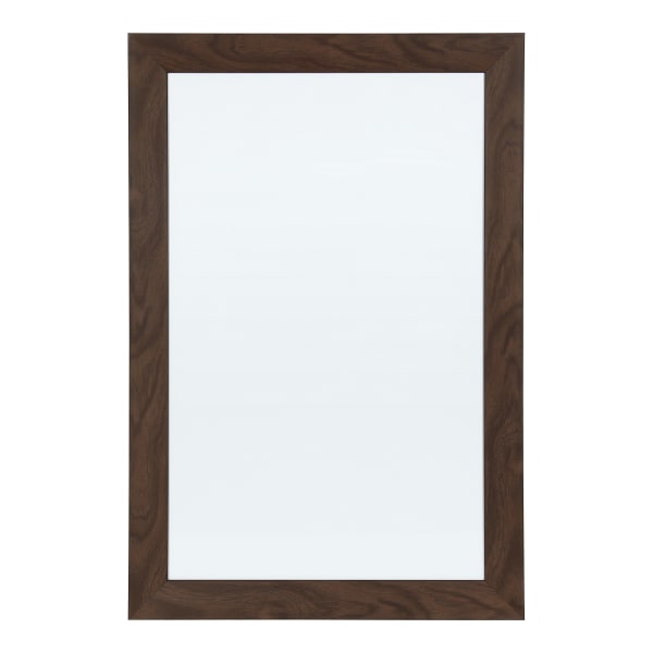 DesignOvations Beatrice Magnetic Framed Dry-Erase Board, Melamine, 18in x 27in, White, Walnut Brown Plastic Frame