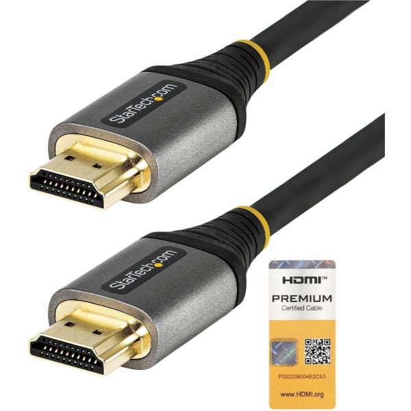 StarTech.com 16ft (5m) Premium Certified HDMI 2.0 Cable, High Speed Ultra HD 4K 60Hz HDMI Cable w/ Ethernet, HDR10, UHD HDMI Monitor Cord - 16 feet (5m) Premium Certified High-Speed HDMI cable with Ethernet