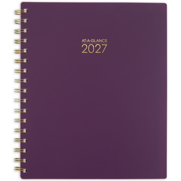 AT-A-GLANCE Harmony 2027 Weekly Monthly Planner, Mulberry, Medium, 7in x 8 3/4in