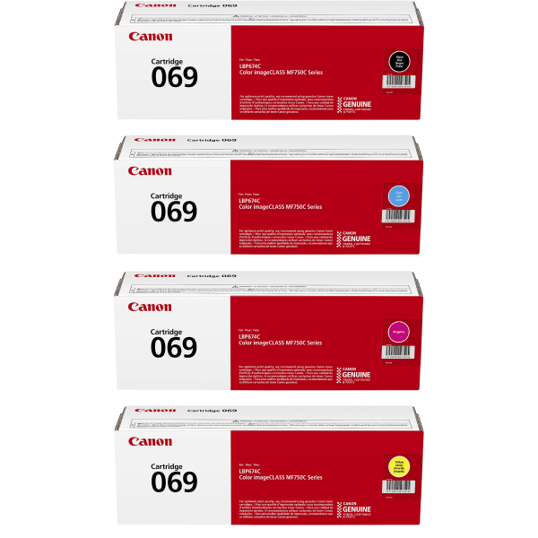Canon 69 Black/Cyan/Magenta/Yellow Toner Cartridges, Pack Of 4 Cartridges, 5091C001/5092C001/5093C001/5094C001
