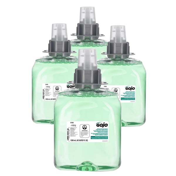 Gojo Green Certified Cucumber Melon Foaming Hand, Hair & Body Wash Refills, 42.27 Oz, Pack Of 4 Refills