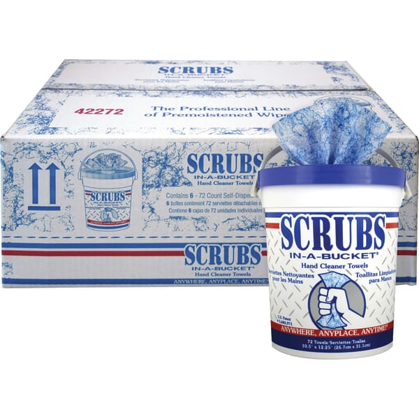 SCRUBS Hand Cleaner Towels, 72 Towels Per Box, Carton Of 6 Boxes