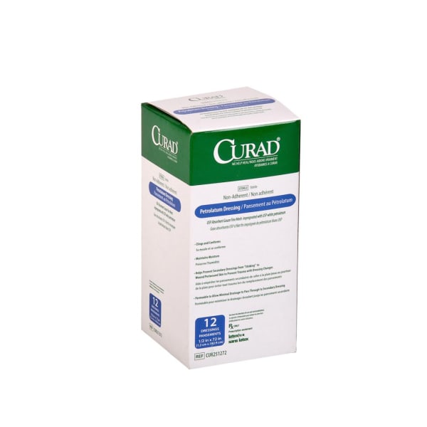 CURAD Sterile Petrolatum Gauze, 1/2in x 72in, Case Of 72