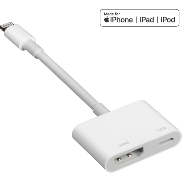 4XEM 8 Pin Lightning to HDMI Digital AV Adapter for Apple iPhone/iPad/iPod - MFi Certified - Lightning to HDMI digital AV adapter for Apple iPad, iPhone, iPod 1 x Lightning Male Proprietary Connector - 1 x HDMI female connector - MFi Certified